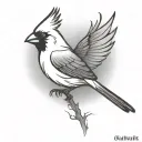 cardinal flying silhouette tattoo design idea