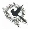 cardinal flying silhouette tattoo design idea