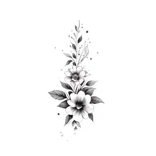 Coverup Floral tattoo design idea