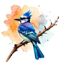 bluejay bird male tattoo design idea