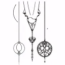 pendulum and bones tattoo design idea