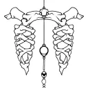 pendulum and bones tattoo design idea