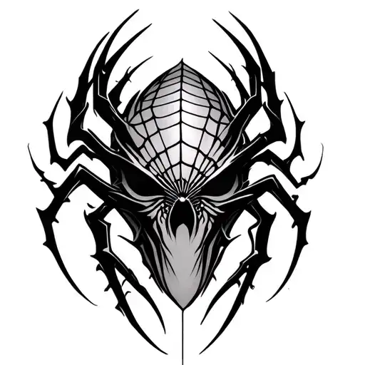 in neo tribal tattoo, make a spider web design head tattoo tattoo design idea