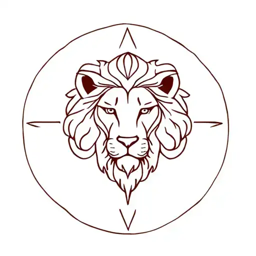 Lion astrological sign tattoo design idea