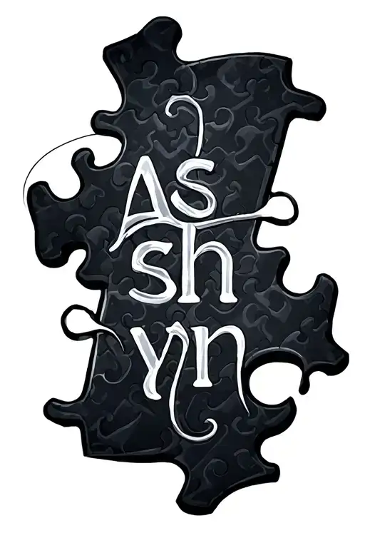 "Ashtyn" puzzle pieces tattoo design idea
