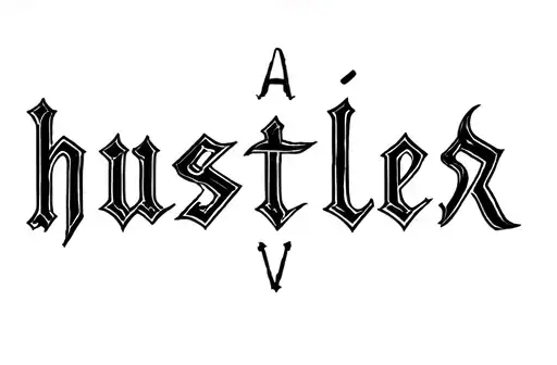 "hustler" tattoo design idea