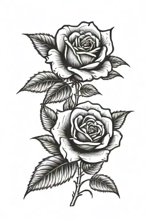 Rose in tribute tattoo design idea