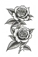Rose in tribute tattoo design idea