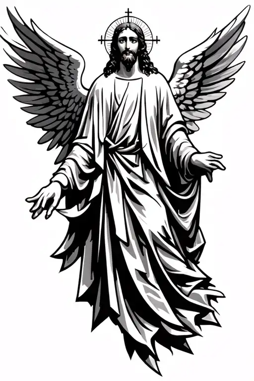 catholic angels, Jesus tattoo design idea