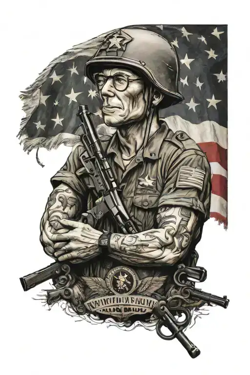 American dad that served in Vietnam memorial army tattoo  tattoo design idea