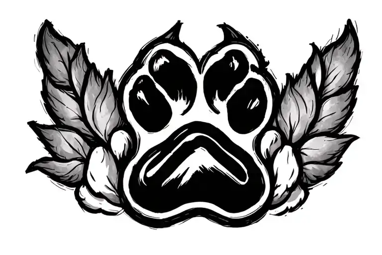 Make Sketch of a bold tatto using the symbol for lymphoma, Type 1 diabetes and a dog paw for the forearm  tattoo design idea