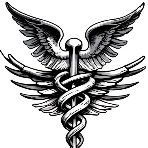 Rod Asclepius tattoo design idea