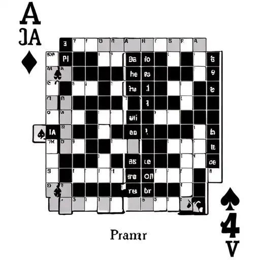 small schematic crossword with 4/5 rows and columns and references to the suits of French cards in minimal style tattoo design idea