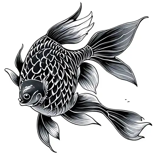tribal nordic koi fish tattoo design idea