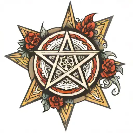 pentagram tattoo design idea