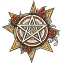 pentagram tattoo design idea