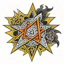 pentagram tattoo design idea