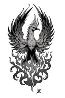 phoenix rising from flames tattoo wings continue on to chest tattoo design idea