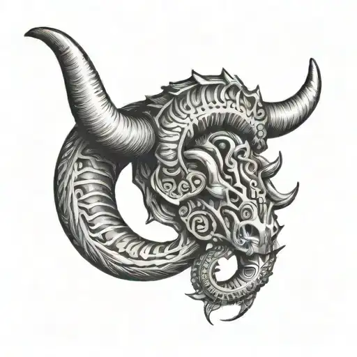 horns tattoo design idea