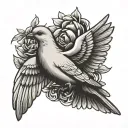 dove and grenade mixed together tattoo design idea