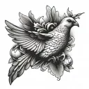 dove and grenade mixed together tattoo design idea