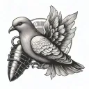 dove and grenade mixed together tattoo design idea