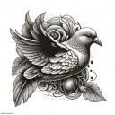 dove and grenade mixed together tattoo design idea