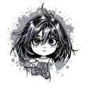 Cute crayon Shin tattoo design idea