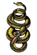 don't tread on me snake patriot yellow 2nd amendment tattoo design idea