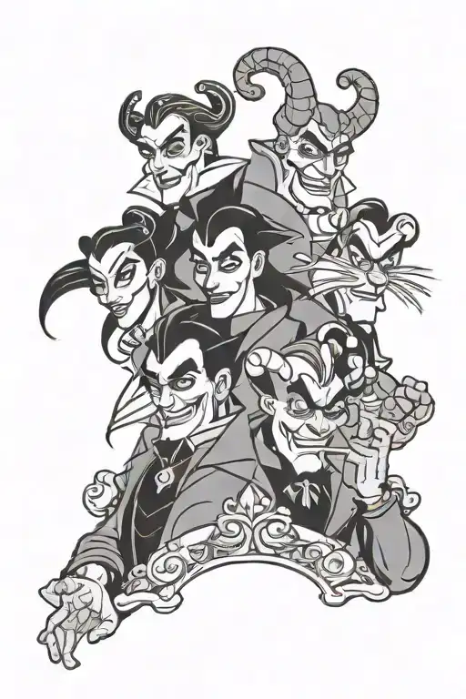 Disney animated villains plotting their tattoo design idea