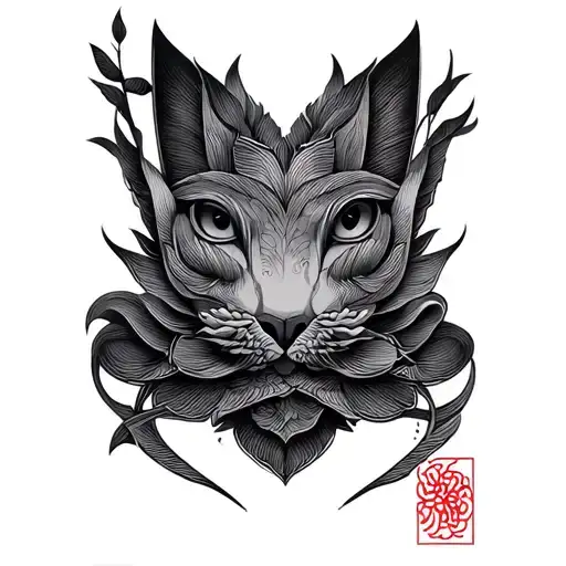 v shaped tattoo with Japanese pattern inspired tattoo design idea