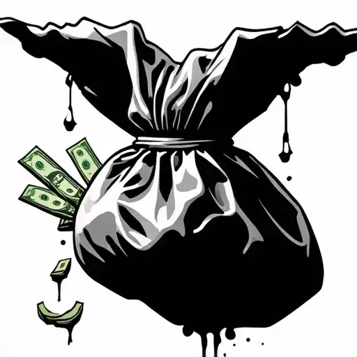 chosen one money bag tattoo design idea