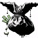 chosen one money bag tattoo design idea