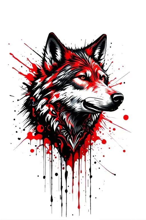 llopezl, wolf head, comics, music tattoo design idea