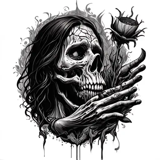 lost in morbid mind tattoo design idea
