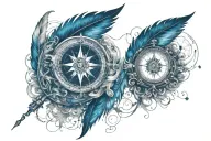 compass feather cologne italy maria mika marriage infinity tattoo design idea