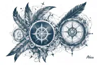 compass feather cologne italy maria mika marriage infinity tattoo design idea