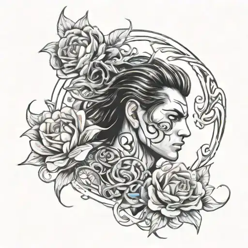 tattoos for men, who like a , in love, brave, and hurts a lot in past tattoo design idea