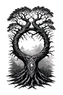 Nordic Thor Tree of Life tattoo design idea