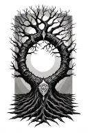 Nordic Thor Tree of Life tattoo design idea