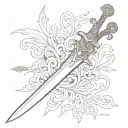 sword for name alexandra tattoo design idea