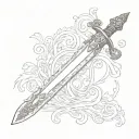 sword for name alexandra tattoo design idea