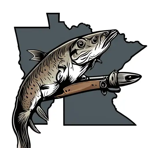 a bond between South Dakota and Minnesota. hunting, fishing, hiking, adventure, freedom tattoo design idea