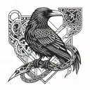 raven and snake tightly tattoo design idea
