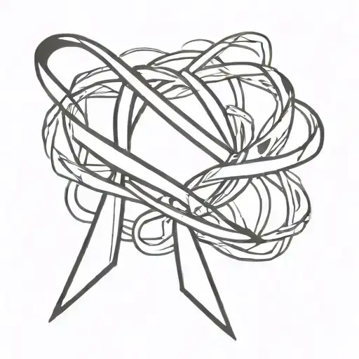recovery ribbon hanging tattoo design idea