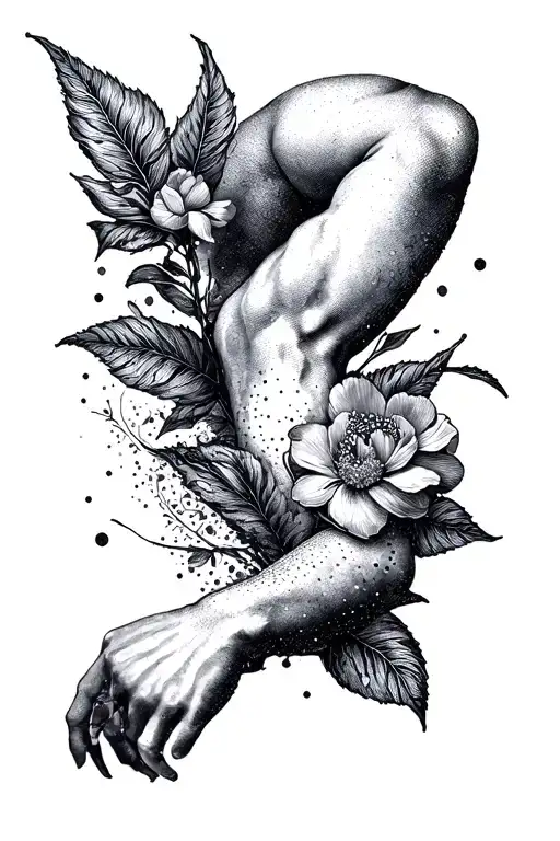 something that represents firmness and and expansion that covers a big portion of the arm and looks elegant tattoo design idea