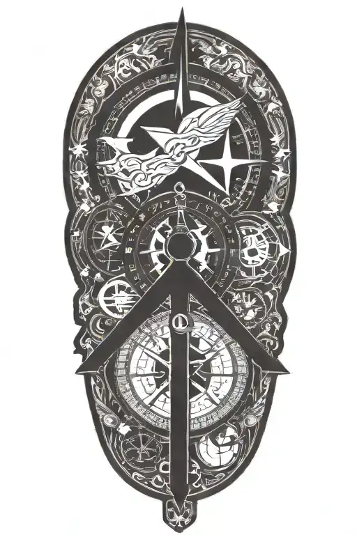 Compass arm band tattoo design idea