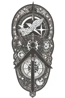 Compass arm band tattoo design idea