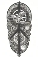 Compass arm band tattoo design idea