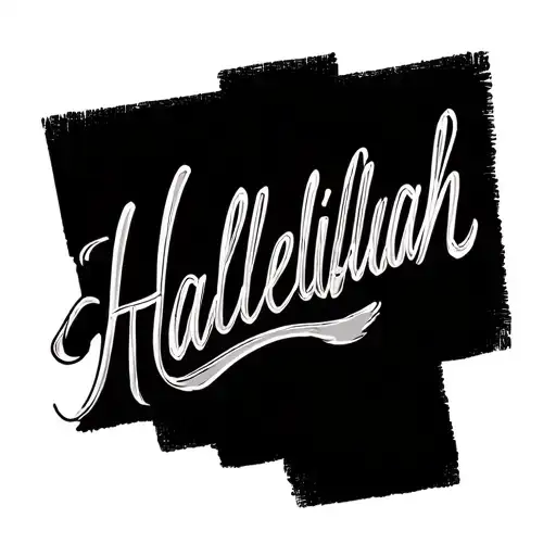 "Hallelujah" text tattoo design idea